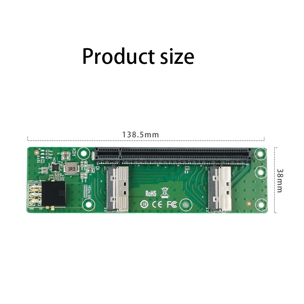Speedier 2 x MCIO 8i to PCIe 1 - Pcie 5.0 Gpu Riser Cable recension och pris
