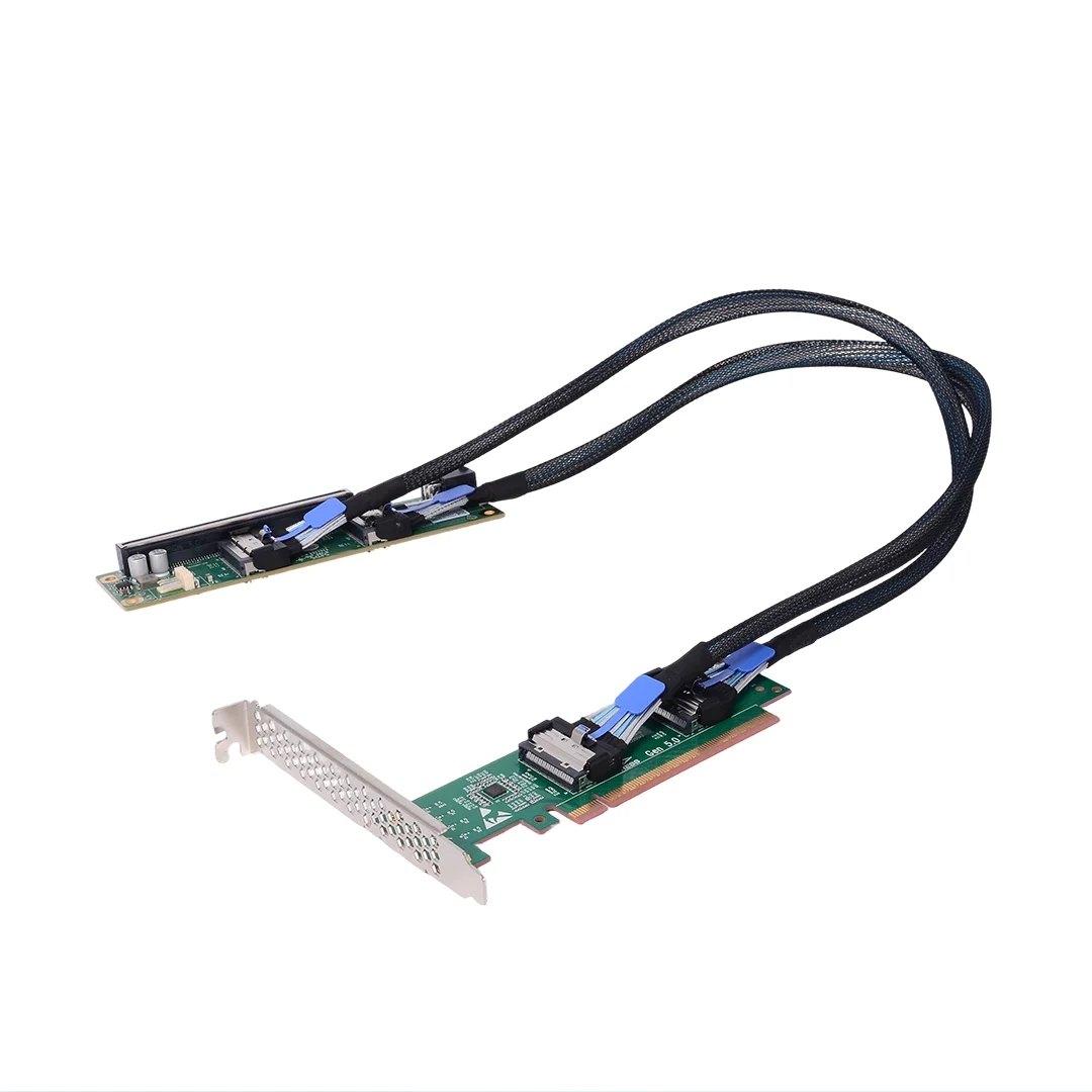 PCI-e 5.0 X16 To Dual MCIO 8i  - Pcie 5.0 Gpu Riser Cable recension och pris