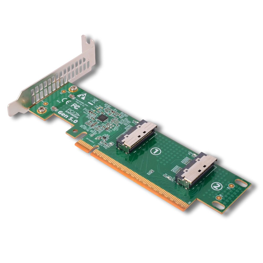 PCI-e 5.0 X16 To Dual MCIO 8i  - Pcie 5.0 Gpu Riser Cable recension och pris